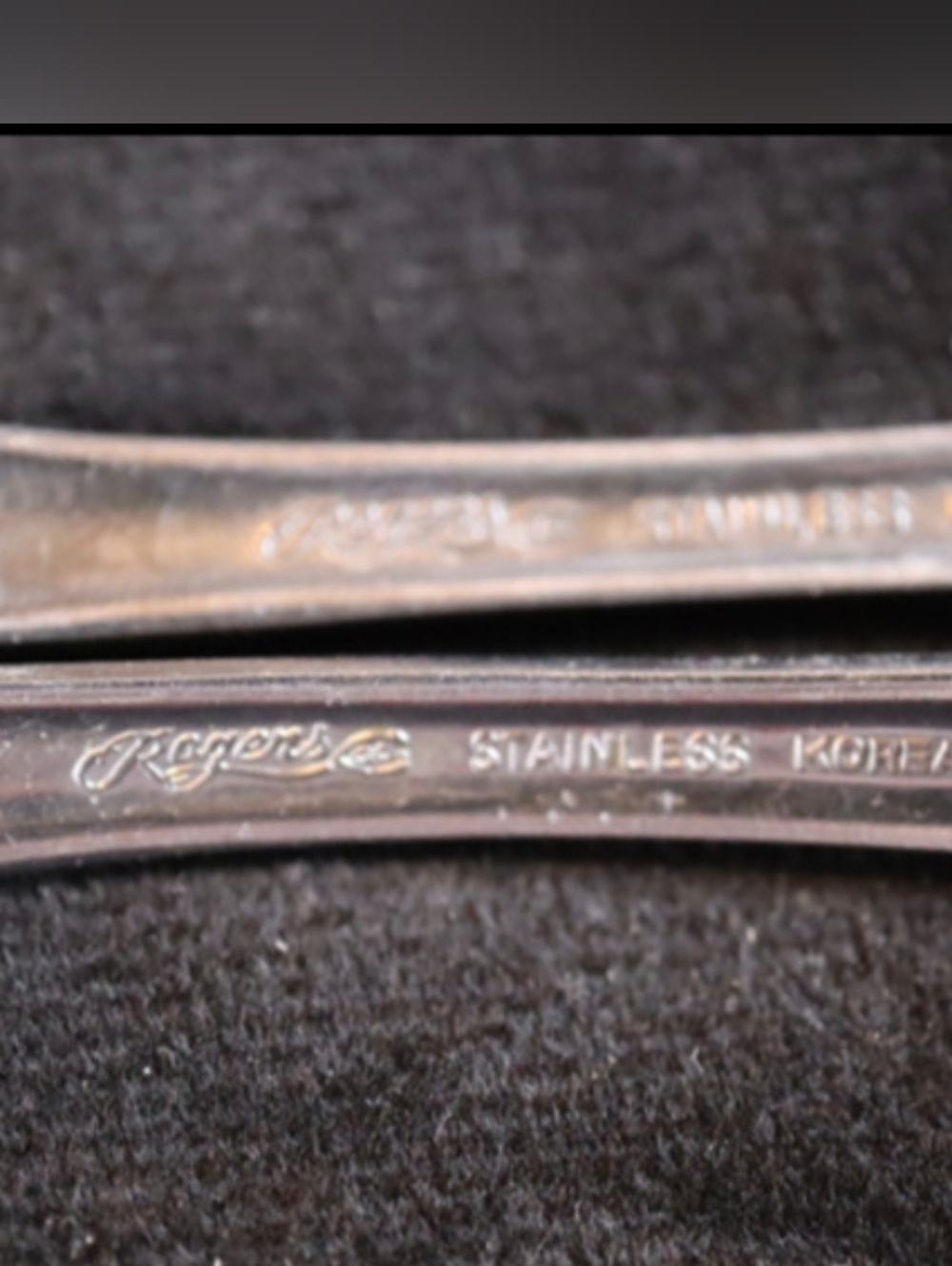 Vintage Rogers Stainless Flatware Plate Serving Fork & Spoons Set of 3 - Picture 4 of 5